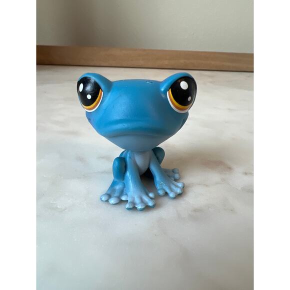 Littlest Pet Shop Simon Frogby #58 Blue Frog, Gecko Lizard Mabbox LPS Mini #3-42 - Picture 2 of 11
